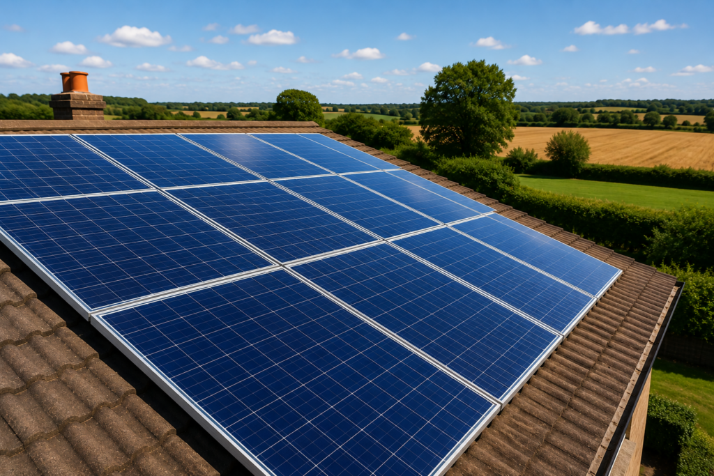 Cleaned solar panels after farm dust